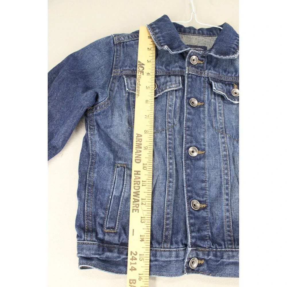 The Childrens Place Kids Denim Jacket Medium Wash Blue Cotton Trucker 5T